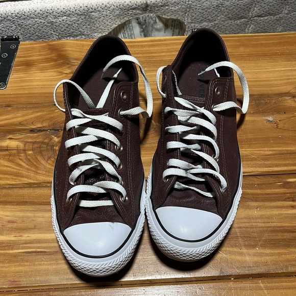 Blood Red Leather Converse - Picture 2 of 7